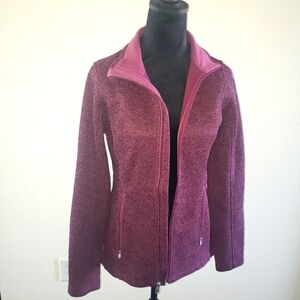 Spyder Endure Polyester Fleece Jacket Womens M Full Zip Embroidered‎ Logo Plum
